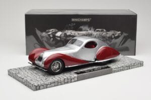 Talbot-Lago T150 C-SS Coupe Srebrny Czerwony Minichamps 1:18 107117121 Żywica — zdjęcie 6 z 6