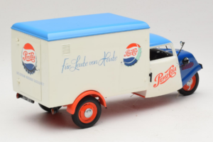 Tempo Dreirad Kastenwagen Pepsi Minichamps 1:18 150099024 Metal — zdjęcie 3 z 8