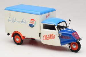 Tempo Dreirad Kastenwagen Pepsi Minichamps 1:18 150099024 Metal — zdjęcie 6 z 8