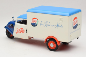 Tempo Dreirad Kastenwagen Pepsi Minichamps 1:18 150099024 Metal — zdjęcie 7 z 8
