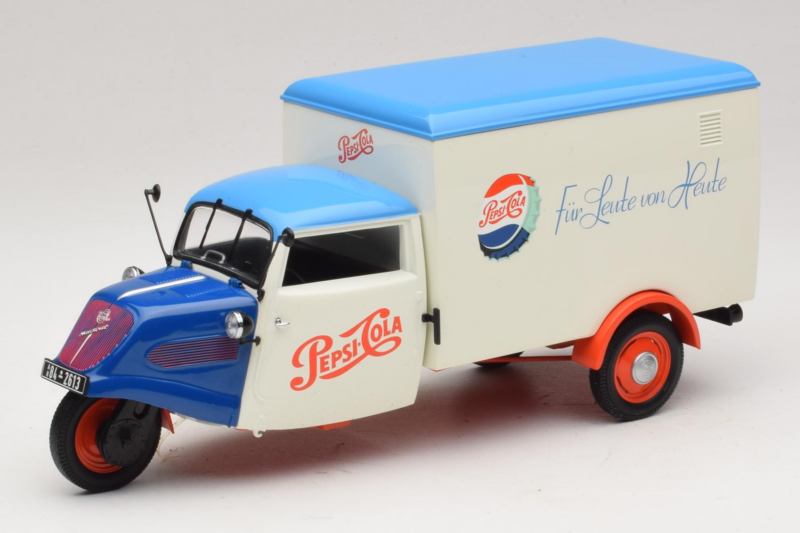 Tempo Dreirad Kastenwagen Pepsi Minichamps 1:18 150099024 Metal