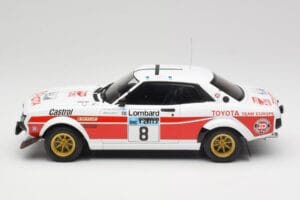 Toyota Celica 2000 GT RA21 #8 H. Mikkola / A. Hertz RAC Rally 1977 IXO 1:18 18RMC189A Metal — zdjęcie 3 z 6