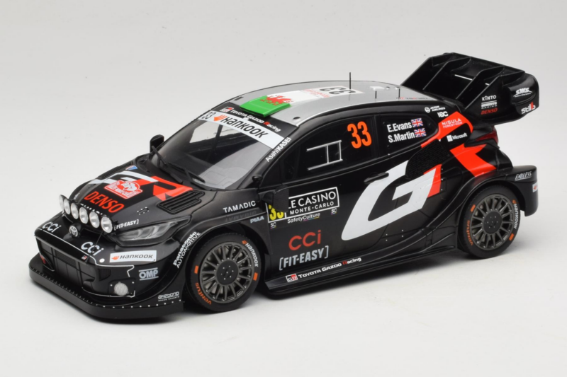 Toyota GR Yaris WRC #33 E. Evans / S. Martin Rally Monte Carlo 2025 IXO 1:18 18RMC229B Metal