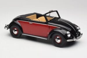 Volkswagen Beetle Hebmuller Kabriolet Czarny & Czerwony Minichamps 1:18 107054230 Żywica — zdjęcie 4 z 6