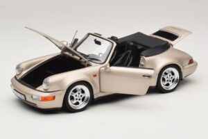 Porsche 911 964 Turbo Look Kabriolet Zermatt Silver Norev 1:18 187140 Metal — zdjęcie 2 z 8