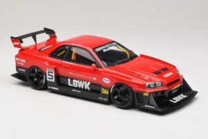 Nissan Skyline ER34 LB Super Silhouette Active Red GT Spirit 1:18 GT570 Żywica — zdjęcie 4 z 6