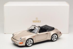Porsche 911 964 Turbo Look Kabriolet Zermatt Silver Norev 1:18 187140 Metal — zdjęcie 8 z 8