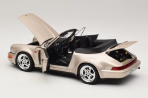 Porsche 911 964 Turbo Look Kabriolet Zermatt Silver Norev 1:18 187140 Metal — zdjęcie 5 z 8
