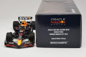 Oracle Red Bull Racing RB18 S. Perez Winner Monaco GP 2022 Minichamps 1:18 110220711 Żywica — zdjęcie 6 z 7