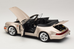 Porsche 911 964 Turbo Look Kabriolet Zermatt Silver Norev 1:18 187140 Metal — zdjęcie 5 z 8