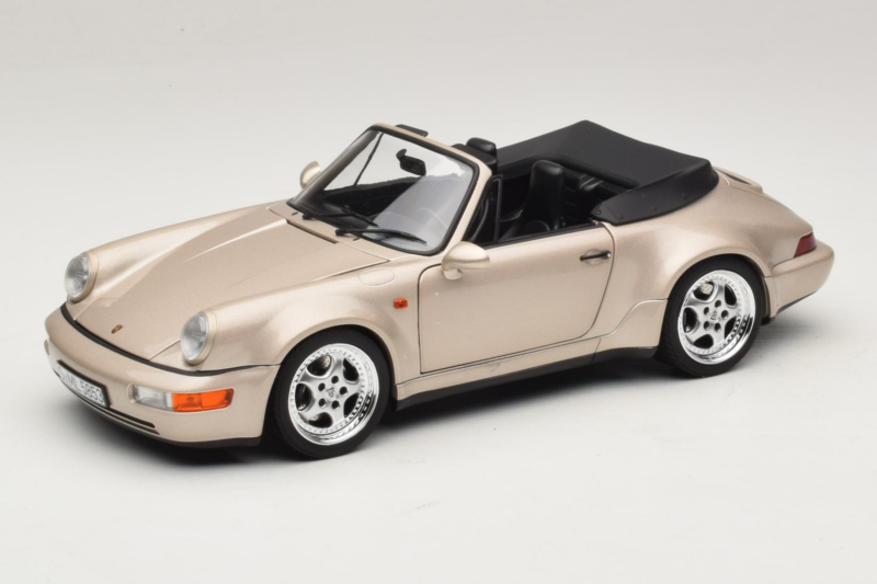 Porsche 911 964 Turbo Look Kabriolet Zermatt Silver Norev 1:18 187140 Metal