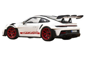 Porsche 911 992 GT3 RS Weissach Package Biały Pyro Red Norev 1:18 187373 Metal — zdjęcie 3 z 3