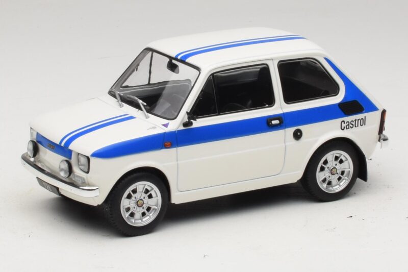 Fiat 126 Castrol Livery Biały Niebieski MCG 1:18 MCG18666 Metal