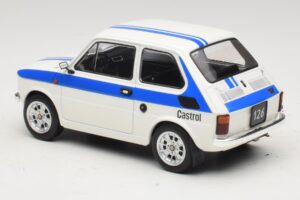 Fiat 126 Castrol Livery Biały Niebieski MCG 1:18 MCG18666 Metal — zdjęcie 5 z 6