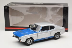 Ford Capri RS2600 Mk1 Silver Blue Minichamps 1:18 150089072 Metal — zdjęcie 6 z 6