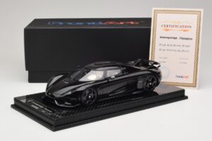 Koenigsegg Regera Czarny Pakiet Carbon Beżowe Wnętrze FrontiArt 1:18 REMC042 Żywica — zdjęcie 7 z 7