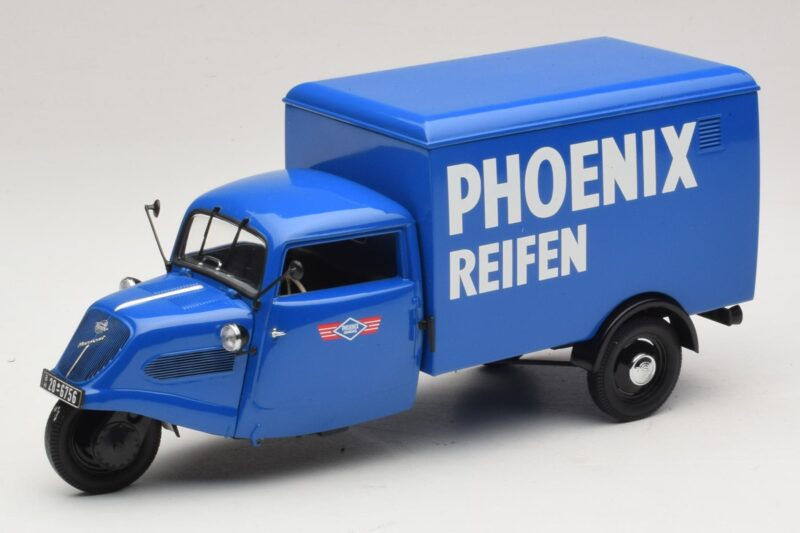 Tempo Hanseat Trójkołowy Furgon Phoenix Blue Minichamps 1:18 180099040 Metal