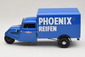 Tempo Hanseat Trójkołowy Furgon Phoenix Blue Minichamps 1:18 180099040 Metal — zdjęcie 3 z 6