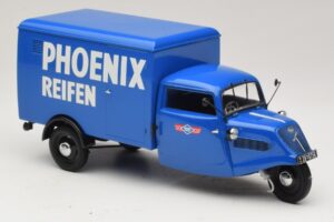 Tempo Hanseat Trójkołowy Furgon Phoenix Blue Minichamps 1:18 180099040 Metal — zdjęcie 4 z 6