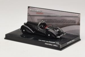 Audi Front 225 Roadster Czarny Minichamps 1:43 437019131 Metal — zdjęcie 3 z 5