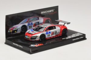 Audi R8 LMS GT3 #99 F. Biela / M. Fassler Phoenix Racing 24 Hours of Nurburgring 2010 Minichamps 1:43 437101999 Metal — zdjęcie 2 z 5