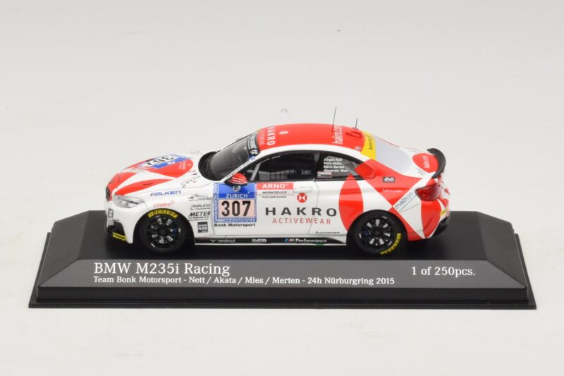 BMW M235i Bong Motorsport #307 Nett / Akata 24 Hours of Nurburgring 2015 Minichamps 1:43 BMW M235i Bong Motorsport #307 Nett / Akata 24 Hours of Nurburgring 2015 Minichamps 1:43 437152507 Metal