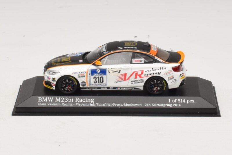 BMW M235i Team Valentin Racing #310 Piepenbrink 24 Hours of Nurburgring 2014 Minichamps 1:43 437142410 Metal