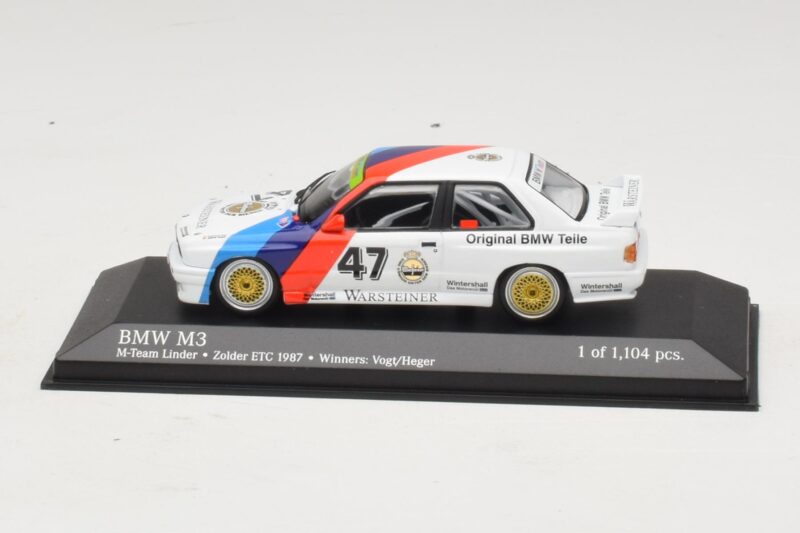 BMW M3 E30 M-Team Linder #47 Vogt / Herger Winners ETC Zolder 1987 Minichamps 1:43 430872047 Metal