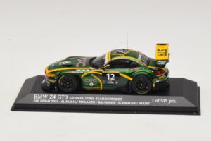 BMW Z4 GT3 Saudi Falcons #12 Al Faisal / Binladen 24 Hours of Dubai 2013 Minichamps 1:43 437132412 Metal