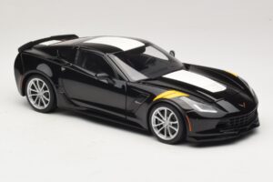 Chevrolet Corvette C7 Grand Sport Czarny z Białymi Pasami AUTOart 1:18 71273 Kompozyt — zdjęcie 6 z 8