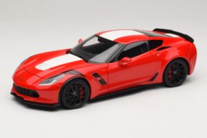 Chevrolet Corvette C7 Grand Sport Czerwony z Białymi Pasami AUTOart 1:18 71274 Kompozyt