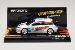 Ford Focus RS WRC #46 V. Rossi / C. Cassina RAC Rally 2007 Uszkodzone Pudełko Minichamps 1:43 400078446-O1 Metal