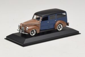 Ford V8 De Luxe Woody Station Wagon Brązowy Niebieski Minichamps 1:43 400082112 Metal — zdjęcie 2 z 4
