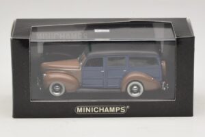Ford V8 De Luxe Woody Station Wagon Brązowy Niebieski Minichamps 1:43 400082112 Metal — zdjęcie 4 z 4