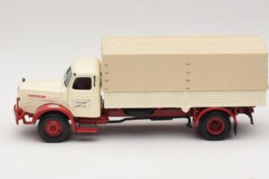 Henschel HS 140 Ciężarówka Skrzyniowa Biały Czerwony Minichamps 1:43 439171020 Metal — zdjęcie 3 z 6
