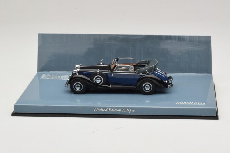 Horch 853 A Sport Cabriolet Czarny Niebieski Minichamps 1:43 436012036 Metal