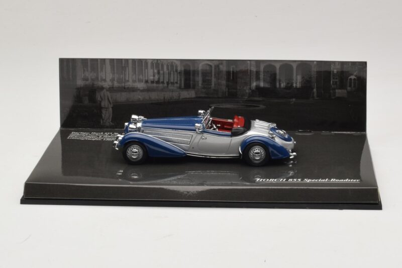 Horch 855 Special Roadster Srebrny Niebieski Minichamps 1:43 436014202 Metal