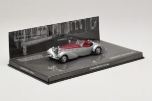 Horch 855 Spezial Roadster Srebrny Czerwony Minichamps 1:43 436014206 Metal — zdjęcie 2 z 5