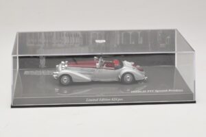 Horch 855 Spezial Roadster Srebrny Czerwony Minichamps 1:43 436014206 Metal — zdjęcie 5 z 5