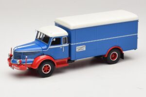 Krupp Titan Furgon Niebieski Czerwony Minichamps 1:43 439069040 Metal