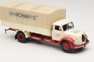Magirus-Deutz S 7500 Jupiter Ciężarówka Skrzyniowa Biały Czerwony Minichamps 1:43 439141022 Metal — zdjęcie 4 z 6