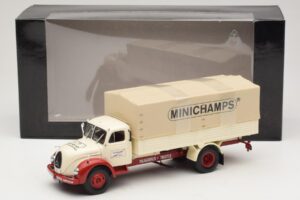 Magirus-Deutz S 7500 Jupiter Ciężarówka Skrzyniowa Biały Czerwony Minichamps 1:43 439141022 Metal — zdjęcie 6 z 6