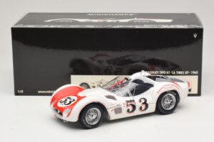 Maserati Tipo 61 #53 B. Krause Los Angeles Times Grand Prix Winner 1960 Minichamps 1:18 100601253 Metal — zdjęcie 8 z 8