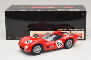 Maserati Tipo 61 #98 C. Shelby Times Mirror Grand Prix for Sportscars 1960 Minichamps 1:18 100601298 Metal — zdjęcie 8 z 8