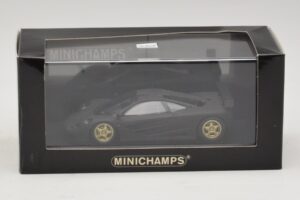 McLaren F1 GTR Prototype Czarny Matowy Ze Złotymi Felgami Minichamps 1:43 MCLAREN008 Metal — zdjęcie 4 z 4