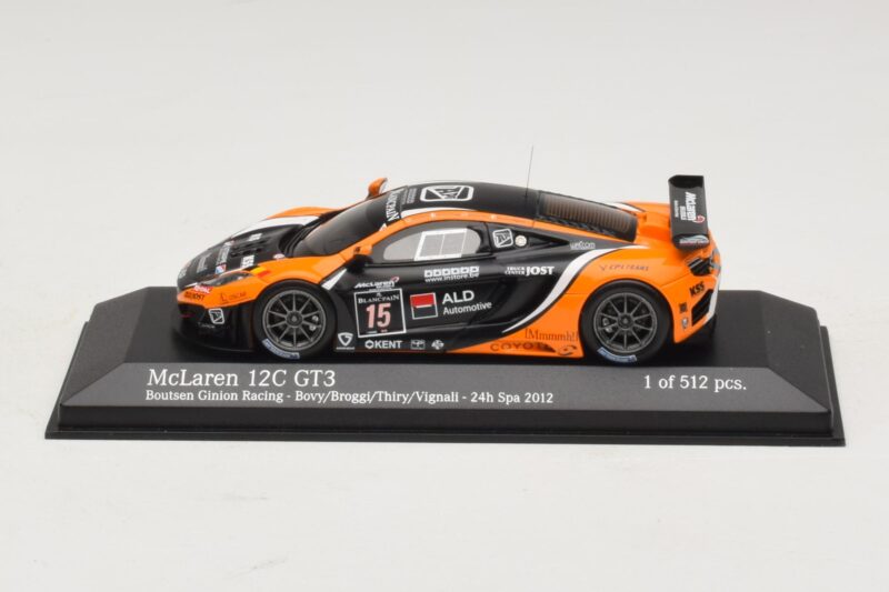 McLaren MP4-12C GT3 #15 Boutsen Racing Bovy / Broggi 24 Hours of Spa 2012 Minichamps 1:43 437121315 Metal