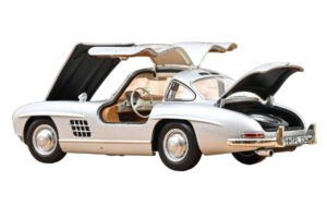 Mercedes 300 SL W198 Gullwing Srebrny Norev 1:18 183857 Metal — zdjęcie 2 z 5