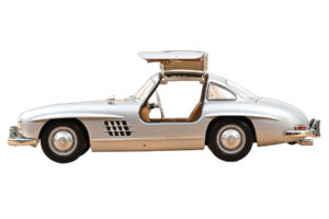Mercedes 300 SL W198 Gullwing Srebrny Norev 1:18 183857 Metal — zdjęcie 4 z 5