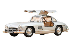 Mercedes 300 SL W198 Gullwing Srebrny Norev 1:18 183857 Metal — zdjęcie 5 z 5