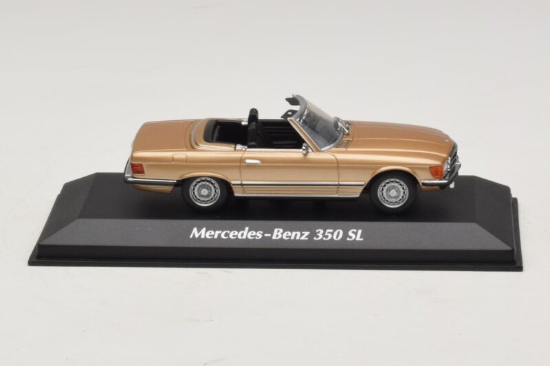 Mercedes 350 SL R107 Złoty Maxichamps 1:43 Mercedes 350 SL R107 Złoty Maxichamps 1:43 940033431 Metal
